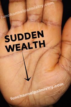 Palmistry Art, Palm Reading Lines, Palm Reading Charts, Sudden Wealth, Palmistry Reading, Palm Lines, Hand Reflexology, Palm Reader, Reading For Beginners