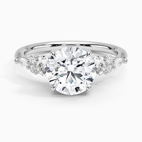 Brilliant Earth Round Diamond Settings, Round Engagement Ring With Side Stones, Brilliant Earth Rings, Lab Created Diamond Rings Engagement, Three Stone Diamond Rings Engagement, Round Engagement, Open Gallery, Three Stone Diamond Ring, Future Engagement Rings