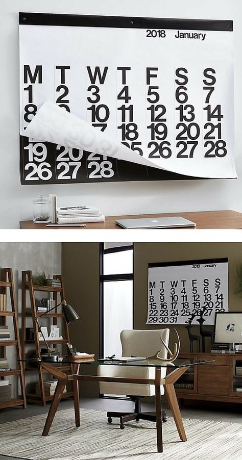 This oversized 12-month wall calendar features the bold, black-white graphics of designer Massimo Vignelli's iconic 1966 design | Wall Calendar | 2018 Calendar | Black and White | Calendar | Wall Art | Sponsored #2018 #calendars Black And White Calendar, Wall Calendar Design, Modern Calendar, Calendar Wall, 2018 Calendar, Chill Room, Calendar 2018, Calendar Design, House Architecture Design