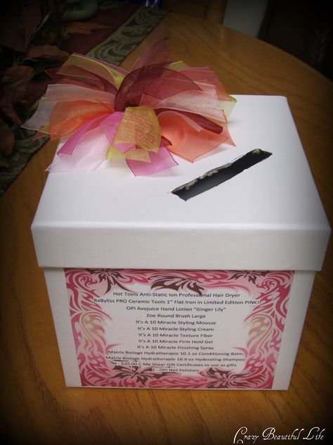 Raffle ticket holder Ticket Box Ideas, Raffle Ticket Box Ideas, Make A Gift Basket, Raffle Box, Baby Shower Games For Large Groups, Baby Shower Quiz, Easy Baby Shower Games, Making A Gift Basket, Ticket Holder