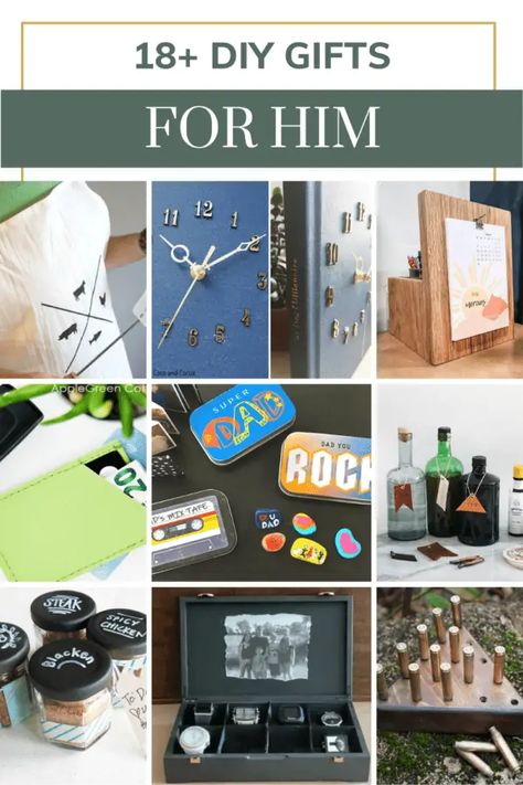 Guys are notoriously hard to buy for! Why not make something handmade? Check out these DIY gifts for him that are perfect for your dad, husband, boyfriend or brother. Diy Crafts For Husband, Homemade Gift For Man, Christmas Gifts For Him Diy, Stuff To Make For Your Boyfriend Diy Projects, Diy Easy Gifts For Boyfriend, Useful Diy Gifts For Men, Best Handmade Gifts For Boyfriend, Diy Husband Gift, Homemade Gift For Husband