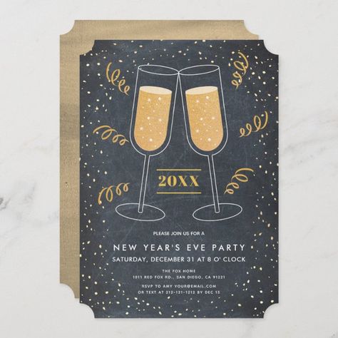 New Years Chalkboard Art, New Years Chalkboard, New Years Eve Invitations, Chalkboard Doodles, Blackboard Art, Happy New Year Message, Happy New Year Gif, New Year Message, Glitter Invitations