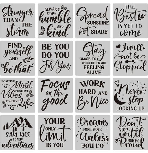 $10.98 #art #stencils #tools #motivational Welcome Calligraphy, Quote Stencils, Word Stencils, Stencils For Wood Signs, Doodle Fonts, Silhouette Clip Art, Wall Home Decor, Sign Stencils, Canvas Quotes