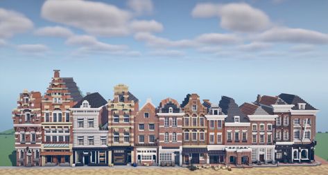 Victorian City House, Minecraft Amsterdam House, Minecraft Amsterdam, Minecraft European City, Minecraft Brownstone, Minecraft Townhouse, Minecraft M, Minecraft Modern City, Minecraft Create