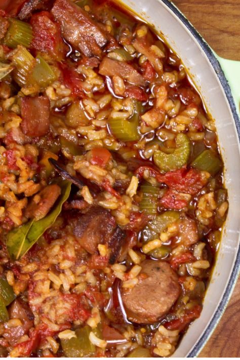 One Pot Jambalaya - Easy Chicken & Sausage Jambalaya Recipe Jumbolia Recipes Instant Pot, Jambalaya Recipe Sausage, Authentic Creole Jambalaya Recipe, Jumbolia Recipes, Chicken And Sausage Jambalaya Recipe, One Pot Jambalaya, Seafood Sausage, Creole Jambalaya Recipe, Jambalaya Soup