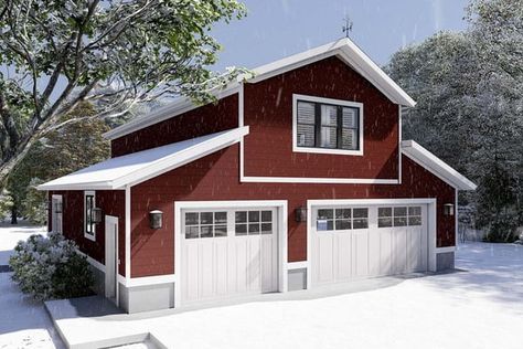 Efficient 1BHK 880 Sq. Ft. Barndo w/ 4-Car Garage (HQ Plans & Real Examples) - Metal Building Homes Granny Suite, Garage With Apartment, Garage Suite, Construction Garage, Loft Plans, Garage Apartment Floor Plans, Garage Apartment Plan, Barn Plan, Carriage House Plans