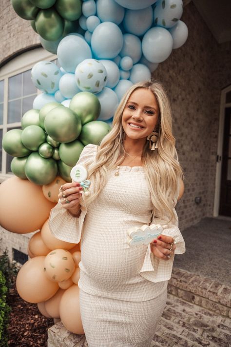 Drive-By Baby Shower – Hunter Premo Maternity Easter Outfit, Fall Baby Shower Outfit, Baby Shower Outfit Ideas, Vestidos Para Baby Shower, Off Shoulder Maternity Dress, Fitted Knee Length Dress, Maternity Dresses For Baby Shower, Fitted Bodycon Dress, Petal And Pup