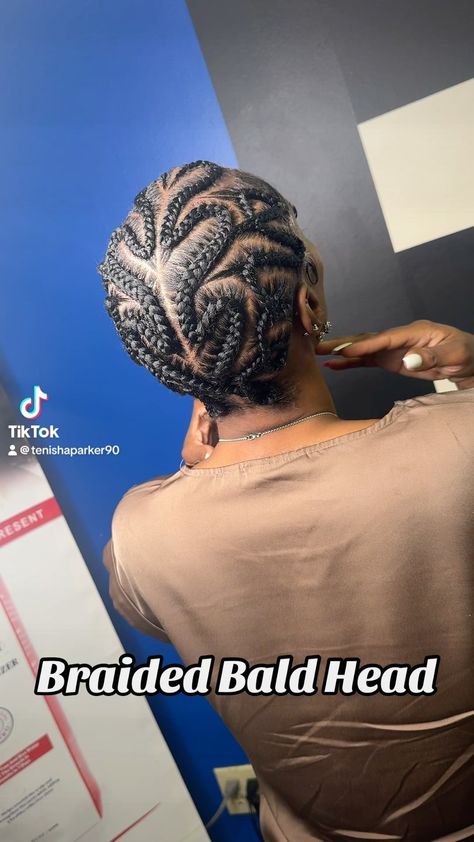 Expert Braider | Another braided bald head ate !! Who’s Next 👀 IG: BraidsbyTenisha #atl #tookiemademedoit #braiderbaldhead | Instagram Baldheaded Braids, Braided Bald Head, Bald Head Braids, Flips Hair, Head Braid, Cornrow Braids, Bald Head, Bald Heads, Hair Flip