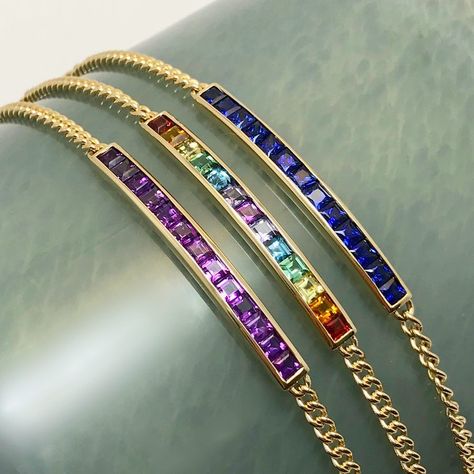 Navratna Jewellery Is Now A Global Trend Known As Rainbow Gemstones | POPxo Navratna Jewellery, Real Rainbow, Tennis Bracelet Gold, Sapphire Tennis Bracelet, Ombre Bracelet, Bracelet Rainbow, Rainbow Sapphires, Rainbow Gemstones, Bracelet Metal