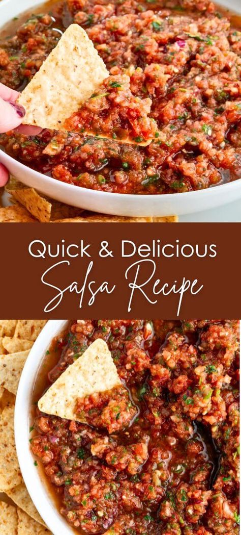 Quick & Delicious Salsa Recipe - Better Than Store-bought! Home Made Salsa Recipe, Home Made Salsa, Easy Homemade Salsa, How To Make Salsa, Spicy Salsa, Romantic Meals, Mexican Food Recipes Easy, Fresh Salsa, Homemade Salsa