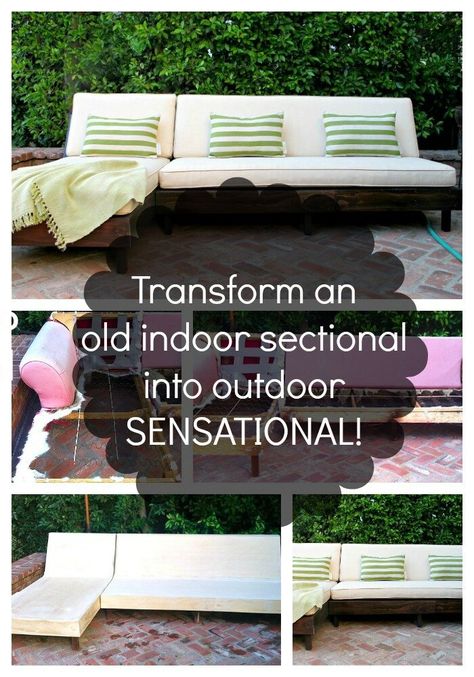 Old Sofa, Outdoor Couch, Red Sofa, Furniture Inspiration, Wooden Furniture, Diy Outdoor Furniture, Outdoor Projects, Indoor Furniture, Outdoor Fun