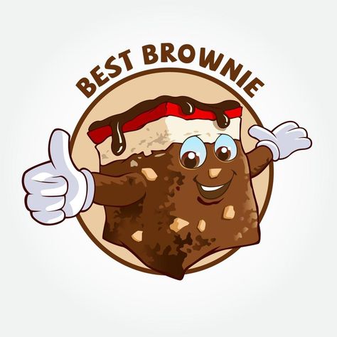 Brownies Logo Design Ideas, Brownie Logo Design, Brownies Cartoon, Brownie Drawing, Brownies Business, Brownies Logo, Happy Brownies, Whatsapp Wallpaper Cute, Logo Cartoon