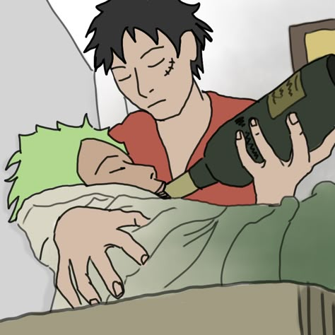 luffy bottle feeding zoro a bottle of sake Zoro Meme, Meme One Piece, Zoro And Luffy, One Piece Funny Moments, رورونوا زورو, One Piece Photos, Great Man, Feeding Baby, One Piece Cartoon