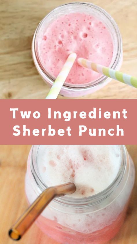 Two Ingredient Sherbet Punch Pink Sherbet Punch, Pool Party Punch, Raspberry Sherbet Punch, Ice Cream Punch, Sherbet Punch Recipes, Sherbet Ice Cream, Sherbet Punch, Raspberry Sherbet, Lemon Lime Soda