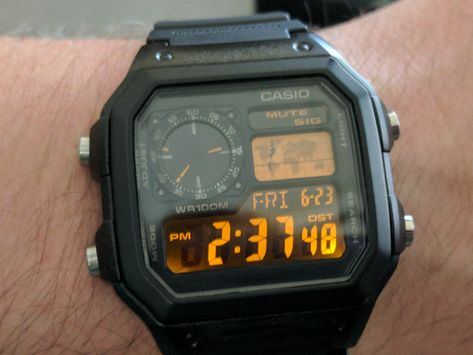 Casio AE1200 Stealth Mod - Project Stealth | WatchUSeek Watch Forums Casio A158, Casio Ae1200, Casio Vintage Watch, Casio Digital, Stylish Watches Men, Trendy Watches, Watches For Sale, Premium Watches, Retro Watches