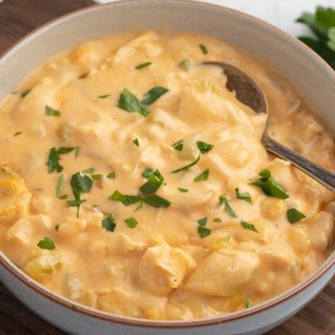 Buffalo Chicken Soup (Easy Recipe) Chicken Soup Easy, Alpha Gal, Creamy Chicken Pot Pie, Buffalo Chicken Soup, Cheese Burger Soup Recipes, Fall Soup, Buffalo Wing Sauce, Chicken Gnocchi Soup, Soup Easy