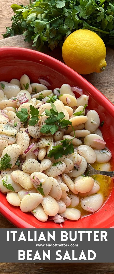 This Italian butter bean salad is creamy and refreshing, delicious on its own with fresh bread or alongside a juicy steak, stews and grilled food. Italian Lima Bean Recipes, Lima Bean Salad Cold, Butter Beans Salad, Italian Butter Beans Recipe, Butter Bean Salad Recipes, Marinated Butter Beans, Italian Bean Salad, Bean Salad Italian, Lima Bean Salad