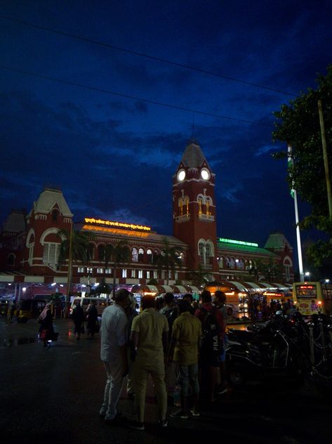 Railway Station Night, Chennai Central Railway Station, Chennai Central, Bullet Bike, Bullet Bike Royal Enfield, Rose Milk, Sky Photography Nature, Music Aesthetic, Royal Enfield