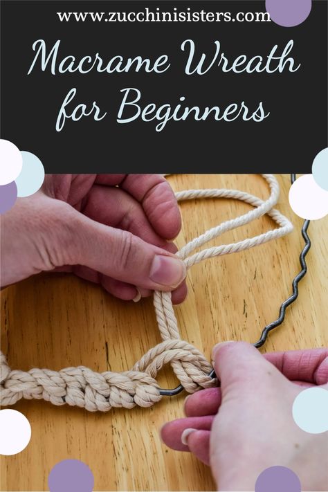 hands making a macrame hoop wreath Macrame Around A Hoop, Macrame Hoop Wreath, Macrame Wreath Diy Tutorial, Macrame Circle Diy Tutorial, Macrame Door Wreath, Macrame Hoop Diy Tutorial, Easy Macrame Wreath, Macrame Wreath Diy, Macrame Hoop Diy