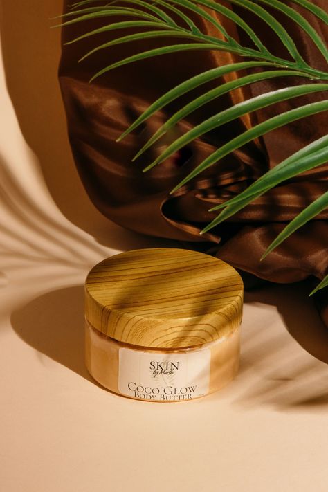 Coco Glow Body Butter Shea Butter Photography Ideas, Shea Butter Product Photography, Shea Butter Packaging Ideas, Body Product Photography, Body Butter Product Photography, Body Butter Photography Ideas, Body Care Photography, Body Butter Photography, Body Butter Packaging Ideas