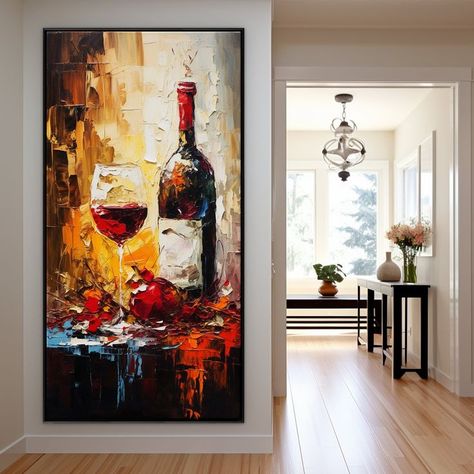 Cabernet Sauvignon Poetry On Canvas, Cabernet Sauvignon Wine, Elegant Colours, Wine And Canvas, Wine Painting, Wine Art, Beautiful Painting, Linen Canvas, Painting Process