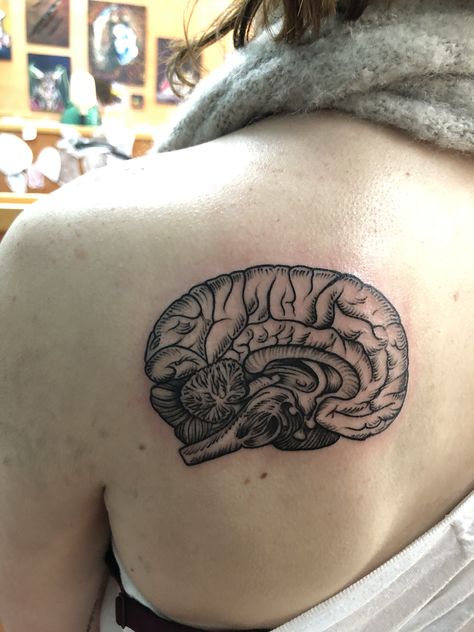 Brain Tattoo Ideas, Brain Tattoos, Mri Brain, Brain Tattoo, Etching Tattoo, Photography Tattoo, Shell Tattoos, Tattoo Culture, Evil Tattoos