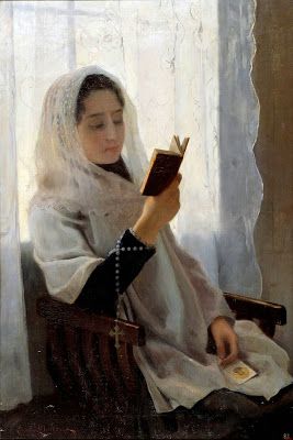 Reading and Art: Joan Llimona i Bruguera Chapel Veil, Reading Art, Oil Canvas, Woman Reading, Girl Reading, Catholic Art, Violinist, Music Lessons, Trademark Fine Art