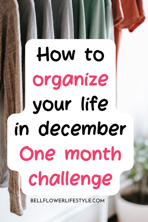 How to organize your life in december one month challenge Seasonal Organization Ideas, How To Start Organizing Your Home, Getting Organized Life, How To Organize Your House, How To Organize Your Life, Getting Life Together, One Month Challenge, Organization Motivation, Life Organisation