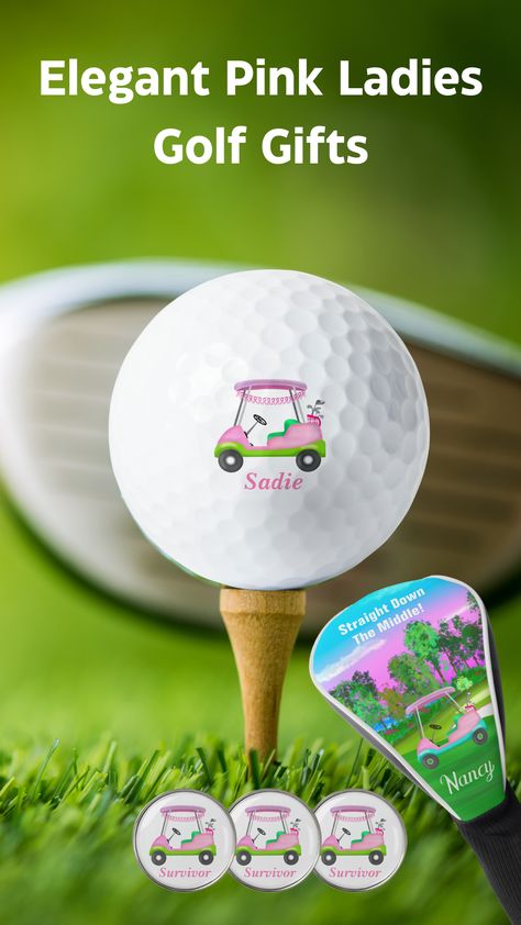 A wonderful elegant pink golf themed collection for you to hit the golf course with. Golf Swag Bags, Golf Centerpieces, Golf Theme Party, Golf Party Favors, Golf Event, Golf Gifts For Men, Golf Party, Girls Golf, Golf Theme