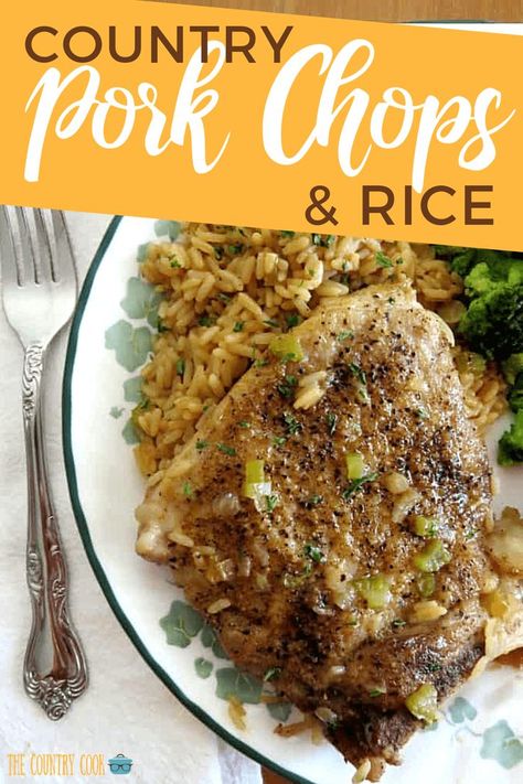 Bbq Pork Crockpot, Pork Chop Casserole Recipes, Bone In Pork Chops, Pork Chops And Rice, Bbq Pork Chops, Pork Chops And Gravy, Seasoned Rice Recipes, Easy Pork Chops, Pork Chop Recipes Baked