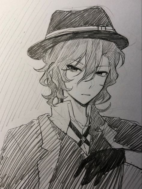 Chuuya Nakahara Drawing, Best Anime Drawings, Chuuya Nakahara, Cute Doodles Drawings, Bongou Stray Dogs, Stray Dogs Anime, Dog Drawing, Classical Art, Book Art Drawings