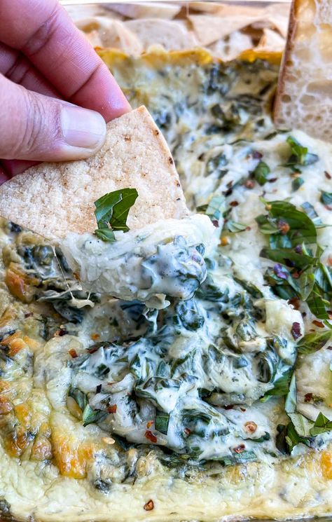 Spinach Cream Cheese Dip, Fresh Spinach Dip, Vegetarian Dips, Dips To Make, Fresh Spinach Recipes, Spinach Cream Cheese, Jalapeno Cream Cheese Dip, Coleslaw Sandwich, Vegetarian Dip