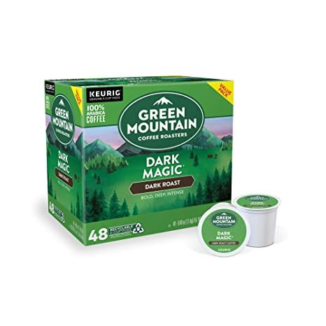 Green Mountain Coffee Roasters Dark Magic, Single-Serve Keurig K-Cup Pods, Dark Roast Coffee, 48 Count Green Mountain Coffee, Light Roast Coffee, Mountain Coffee, Keurig K Cup, Keurig Coffee, Medium Roast Coffee, Dark Roast Coffee, Roast Coffee, Dark Magic