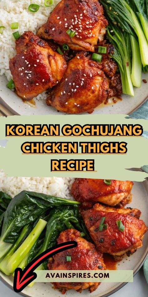 Korean Gochujang Chicken Thighs Gogugang Chicken, Homemade Gochujang Recipe, Gochujang Chicken Thighs, Gochujang Ramen, Gochujang Chicken Recipe, Korean Chicken Thighs, Korean Gochujang Chicken, Ramen Homemade, Gochujang Recipe Chicken