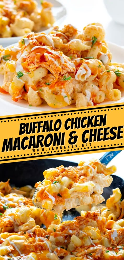 Chicken And Mac And Cheese, Buffalo Chicken Macaroni And Cheese, Buffalo Mac N Cheese Recipe, Chicken Macaroni And Cheese, Chicken Mac And Cheese Recipe, Buffalo Chicken Mac And Cheese, Chicken Macaroni, Chicken Mac And Cheese, Buffalo Chicken Recipes