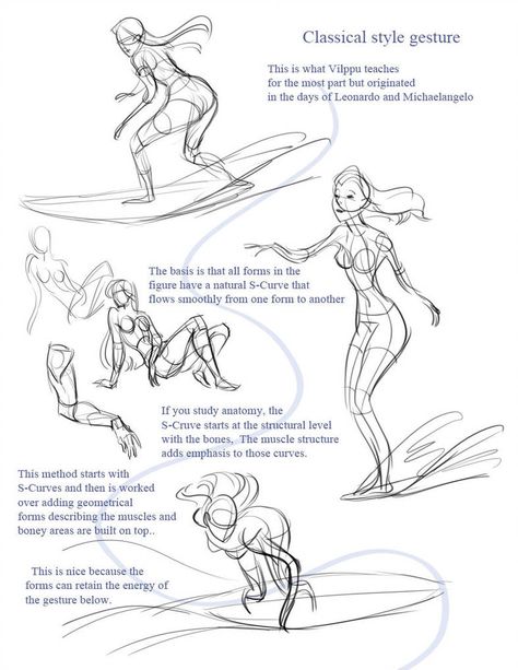 Gesture 3 by PiratoLoco Female Surfers, Gesture Drawing, Anatomy Drawing, Art Instructions, Surf Art, Drawing Lessons, Character Design References, Drawing Poses, Life Drawing