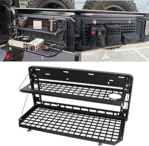 EOIS Tailgate Table Rear Foldable Cargo Shelf Aluminum Alloy Storage Shelf MOLLE Panel for Jeep Wrangler JK JKU JL JLU Tailgate Table, T4 Camper, Molle Panel, Door Table, Wrangler Jeep, Wrangler Jl, Storage Shelf, Truck Bed, Land Cruiser