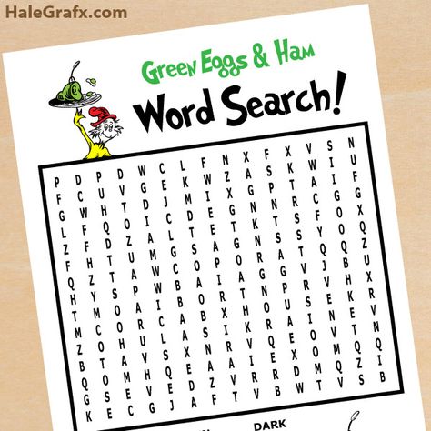 Click here to download FREE Printable Green Eggs & Ham Word Searches! Dr. Seuss Dr Seuss Party, Kids Word Search, Dr Seuss Classroom, Dr Seuss Activities, Dr Seuss Crafts, Seuss Classroom, Seuss Crafts, Read Across America Day, Reading Month