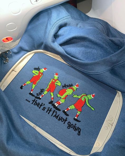 How’s it looking in indigo blue 👀 #sweater #embroidery #sweaterweather #grinch #xmas #christmas 🎄🎄🎄 Sweater Embroidery, Blue Sweater, Indigo Blue, Sweater Weather, Grinch, Embroidery, Christmas, On Instagram, Blue