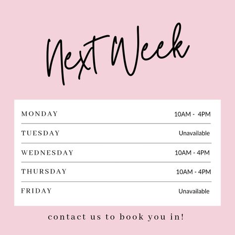 Friday Appointments Available, Appointments Available This Week, Fully Booked Appointments Aesthetic, Before Lash Appointment Tips, Nail Affirmations, Availability For Appointments, Appointments Available Beauty, Available Appointments Template, Nail Profile