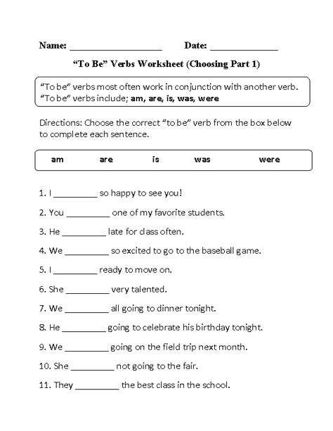 Verbs Worksheets | To Be Verbs Worksheets To Be Verbs, Be Verbs, Simple Tenses, Homophones Worksheets, Past Tense Worksheet, Verbs Worksheet, Verbo To Be, 5th Grade Worksheets, Lesson Plan Examples