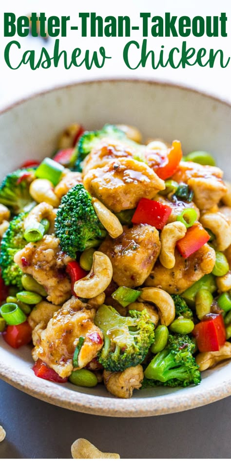 Cashew Chicken Sauce, Chicken Cashew Stir Fry, Cashew Chicken Recipe, Averie Cooks, Smothered Chicken, Chinese Cooking Recipes, Cashew Chicken, Chinese Dishes, Chinese Cooking