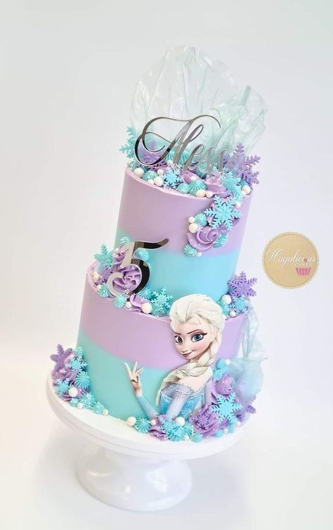 Elsa Theme Cake Design, Frozen Bday Cake Ideas, Frozen Theme Cake Design, Frozen Smash Cake 1st Birthdays, Elsa Bday Cake, Frozen 1st Birthday Cake, Purple Frozen Birthday Cake, Frozen 3rd Birthday Party Cake, Frozen Cake Design Birthdays