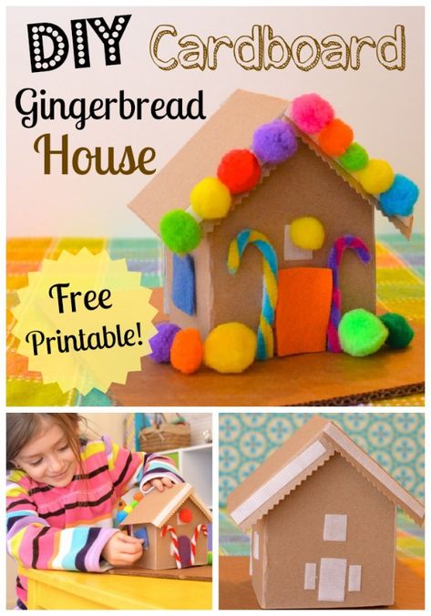 Cardboard Gingerbread House, Diy Cardboard Toys, Cardboard Toys, Preschool Christmas, Diy Cardboard, Noel Christmas, Christmas Crafts For Kids, Winter Crafts, Christmas Activities