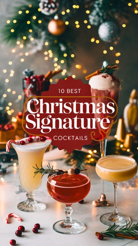 "Discover the 10 Best Christmas Signature Cocktails to Delight Your Guests! Elevate your holiday celebrations with these festive beverages that are perfect for any Christmas party. From classic Christmas cocktails to innovative holiday drinks, these seasonal mixology recipes will impress your guests and add cheer to your gatherings. Cheers to unforgettable moments with these delightful Christmas party recipes!" Christmas Party Recipes, Mixology Recipes, Christmas Food Ideas, Peppermint Martini, Cranberry Margarita, Seasonal Cocktail, Signature Cocktails, Winter Cocktails, Christmas Party Food