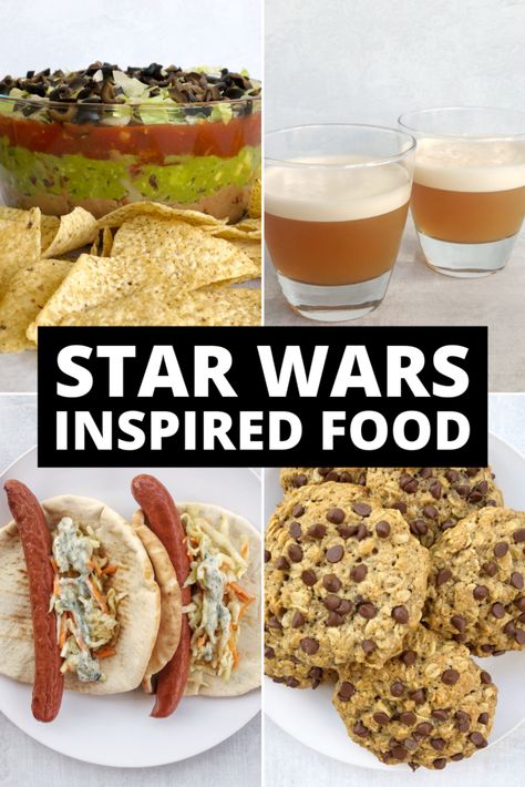 Star Wars Rehearsal Dinner, Star Wars Meal, Star Trek Food Recipes, Sci Fi Food Ideas, Star Wars Dinner And A Movie, Star Wars Meal Ideas, Star Wars Meals, Star Wars Movie Night Food, Star Wars Dinner Party