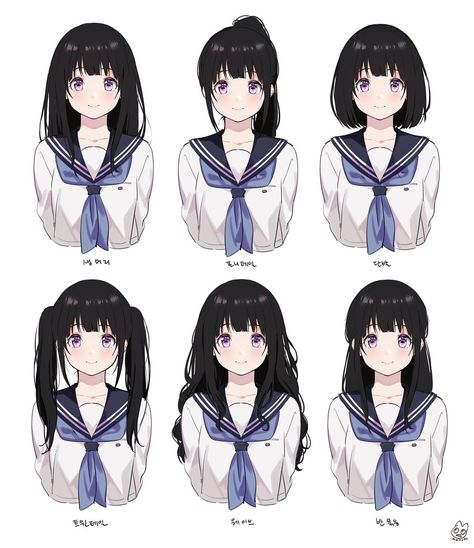 Hyouka Chitanda, Pelo Anime, Drawing Hair Tutorial, Manga Hair, Anime Hair, Anime Drawings Tutorials, How To Draw Hair, Anime Sketch, Anime Poses