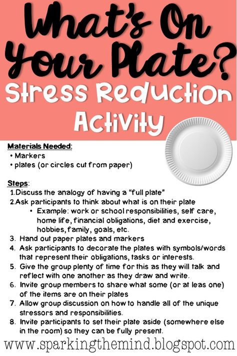 Whats On My Plate Activity, Self Care Occupational Therapy, Therapeutic Rapport Building Activities, Parenting Group Therapy Activities, Inpatient Group Activities, Whats On Your Plate Activity, Rec Therapy Ideas, Outside Therapy Activities, Womens Group Therapy Activities