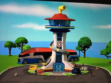 Paw Patrol House, Paw Patrol Tower, Paw Patrol Birthday Cake, Lookout Tower, Paw Patrol Birthday, Toy Trucks, Small House Design, Paw Patrol, Small House