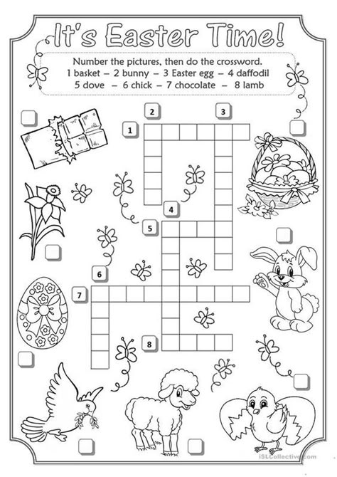 Here is an easy and funny activity for Easter time for your ESL students. Easter Crossword, Easter Candies, Easter Puzzles, Easter Lessons, Easter School, Easter Worksheets, Easter Printables Free, English Activities, Easter Time